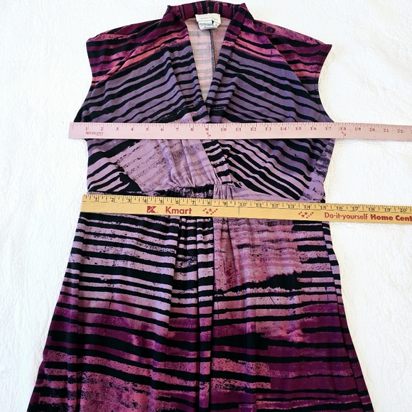 Donna Morgan Women's Mini Dress Size 10 Abstract Design In Purples Stretchy Work - Picture 10 of 11